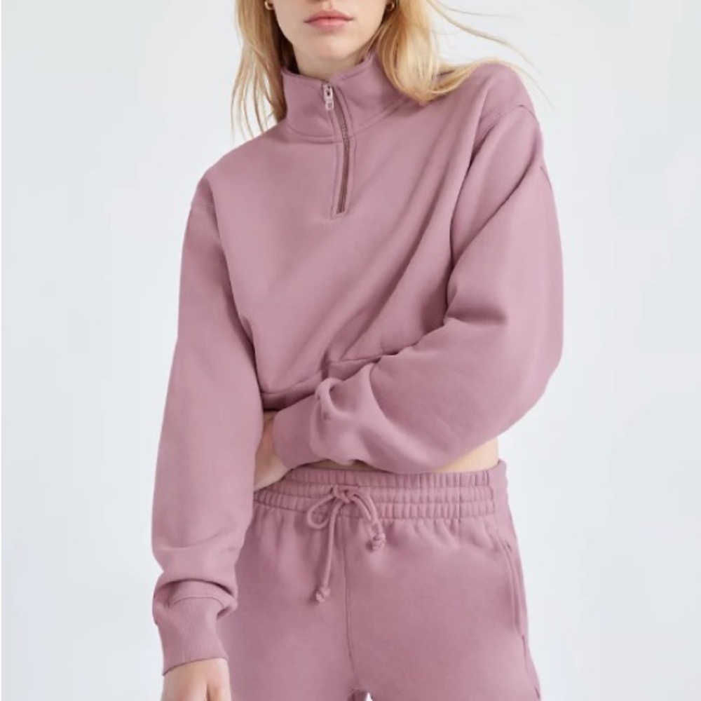 TNA cozy fleece 1/4 zip soft orchid